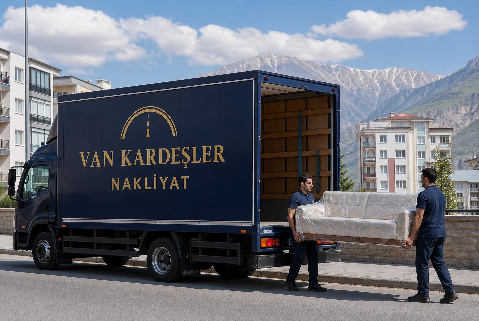 Van Kardeşler Nakliyat ekibi eşya yüklerken